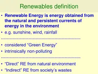 Renewables definition