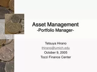 Asset Management -Portfolio Manager-