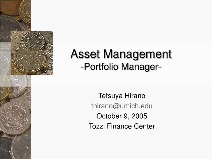asset management portfolio manager