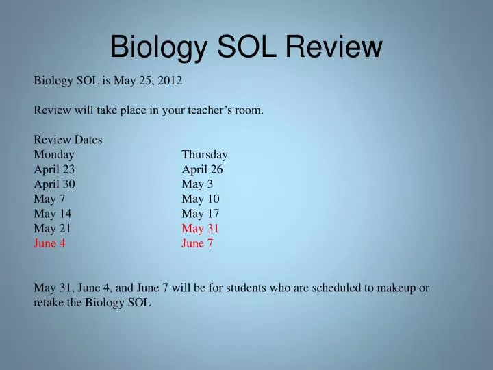 biology sol review