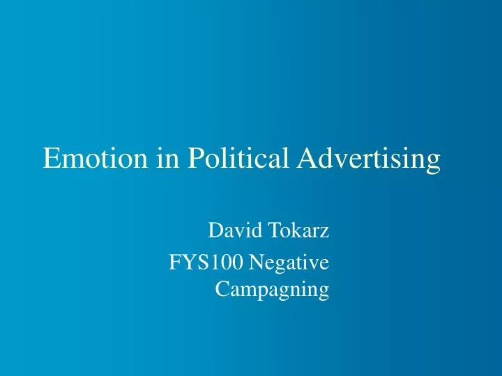 emotion in political advertising