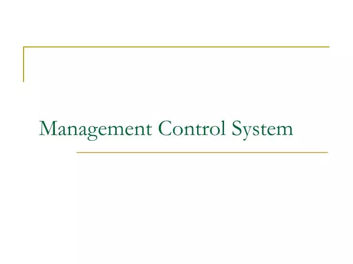 management control system