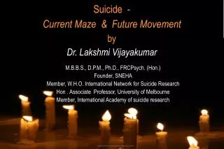 Suicide - Current Maze &amp; Future Movement by Dr. Lakshmi Vijayakumar