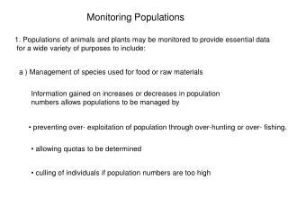 Monitoring Populations