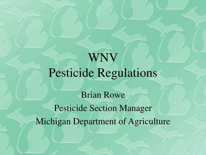 wnv pesticide regulations