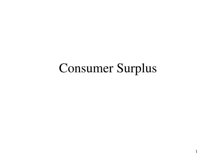 consumer surplus