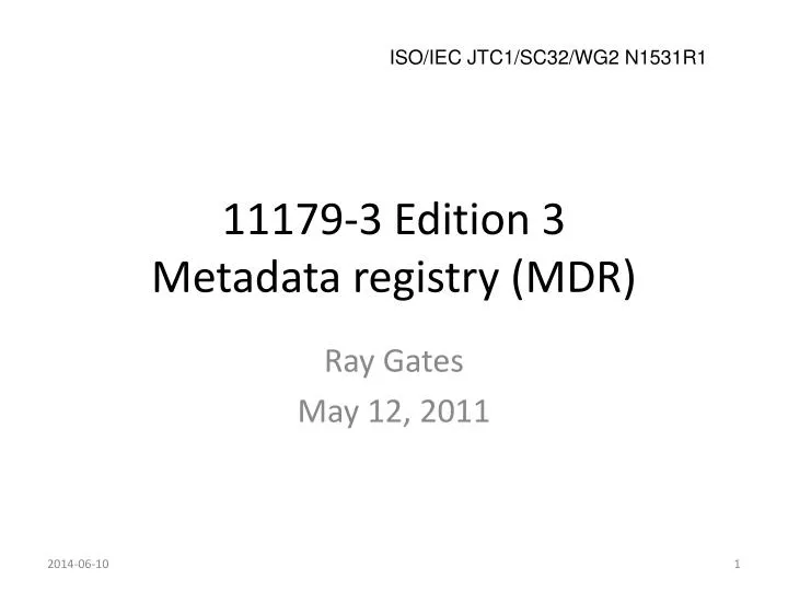 11179 3 edition 3 metadata registry mdr