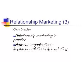 Relationship Marketing (3)