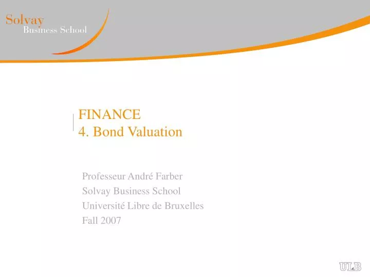 finance 4 bond valuation