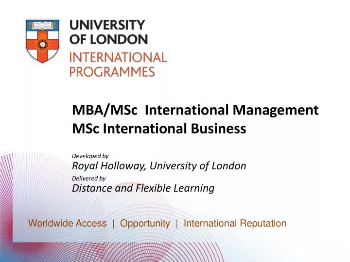 The University of London International Programmes