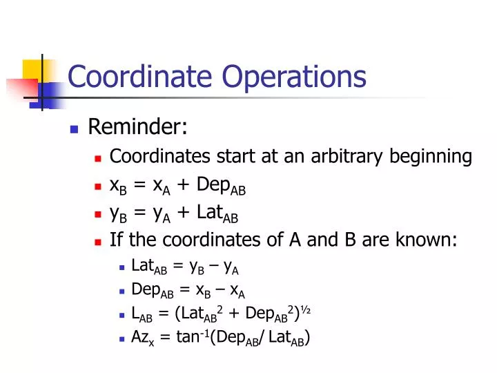 coordinate operations
