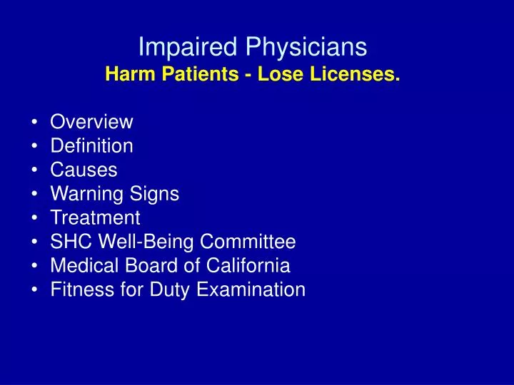 impaired physicians harm patients lose licenses