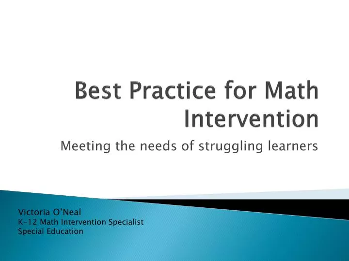 best practice for math intervention