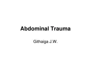 Abdominal Trauma