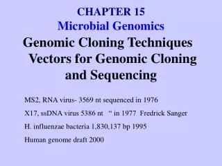 CHAPTER 15 Microbial Genomics