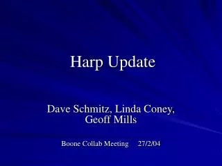 Harp Update