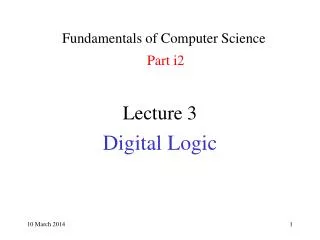 Fundamentals of Computer Science Part i2