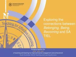 Exploring the connections between Belonging, Being, Becoming and SA TfEL