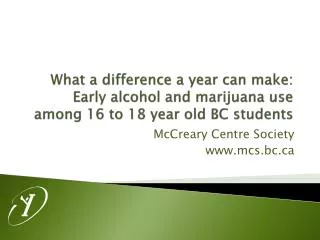 What a difference a year can make: Early alcohol and marijuana use among 16 to 18 year old BC students