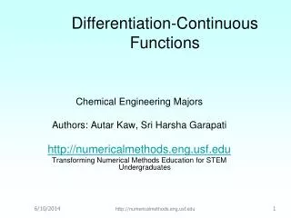 Differentiation-Continuous Functions