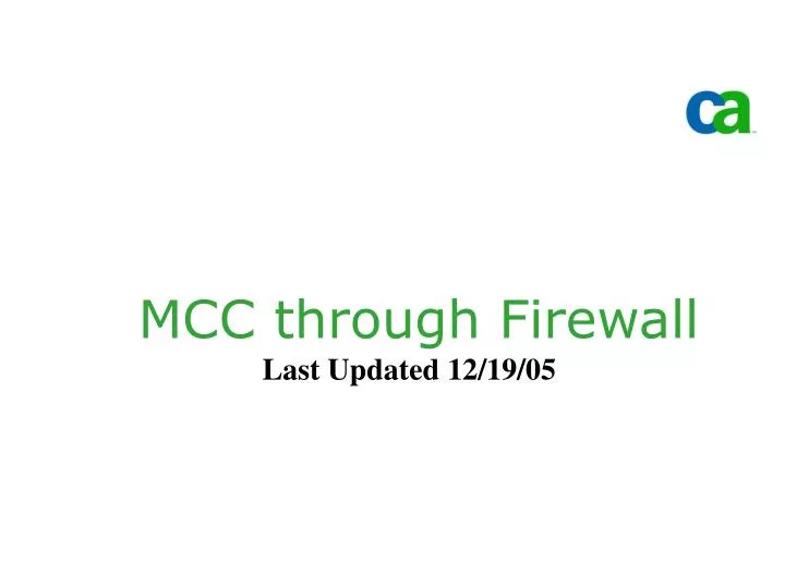 mcc through firewall
