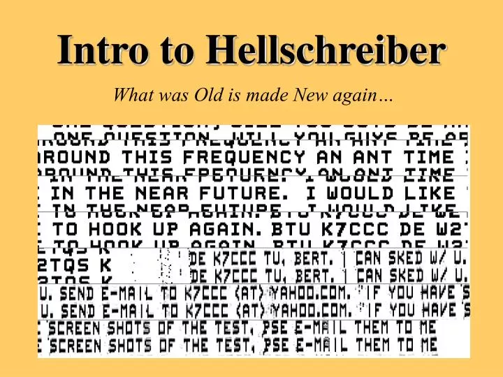 intro to hellschreiber