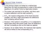 Second Order Analysis - slide 1