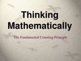 Thinking Mathematically