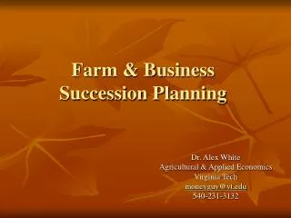 Farm &amp; Business Succession Planning