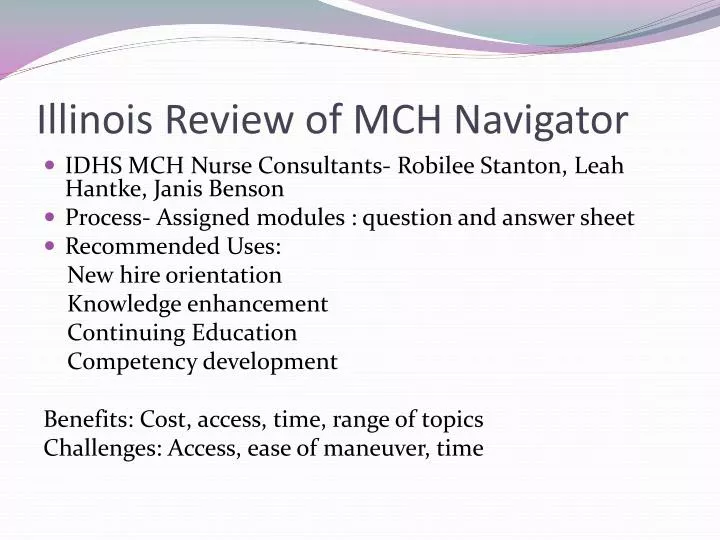 illinois review of mch navigator