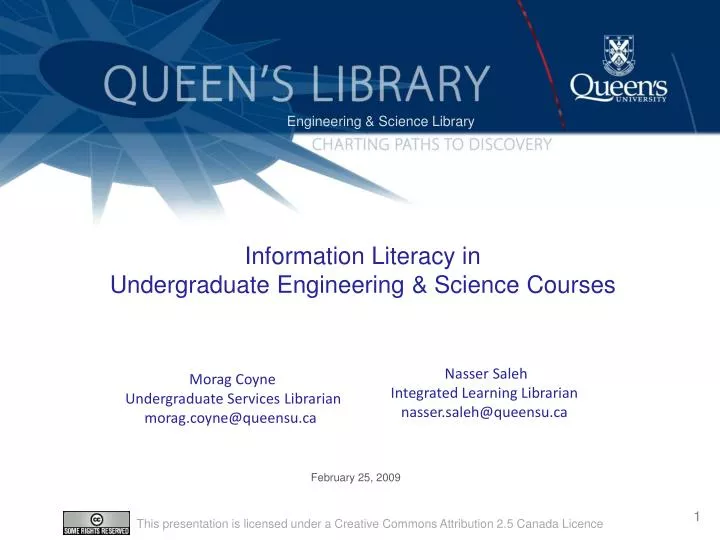 information literacy in undergraduate engineering science courses