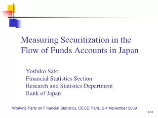 Measuring Securitization in the Flow of Funds Accounts in Japan