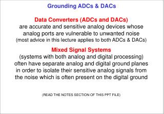 Grounding ADCs &amp; DACs