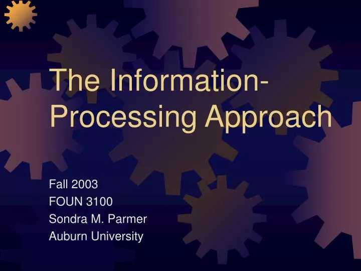 the information processing approach