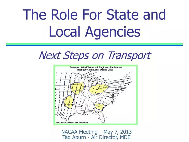 the role for state and local agencies