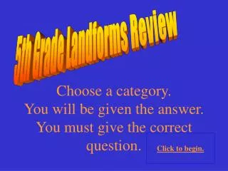 5th Grade Landforms Review