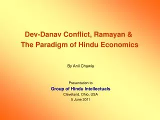 Dev-Danav Conflict, Ramayan &amp; The Paradigm of Hindu Economics