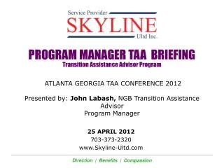 program manager taa briefing