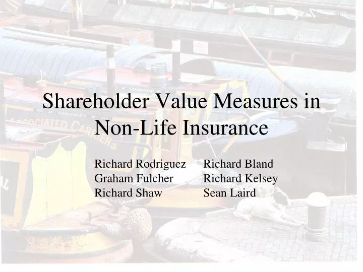 shareholder value measures in non life insurance