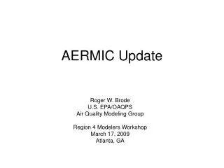AERMIC Update