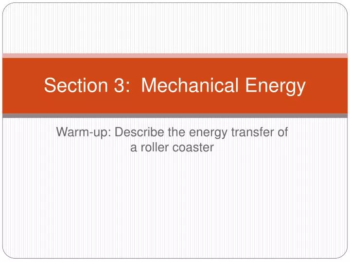 section 3 mechanical energy