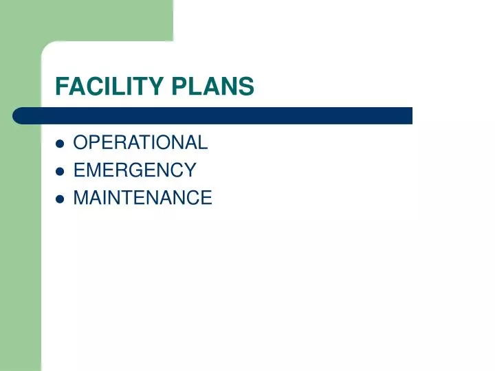 facility plans