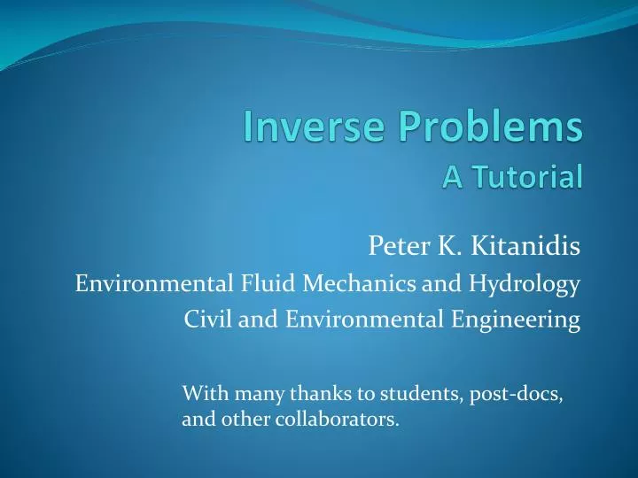 inverse problems a tutorial