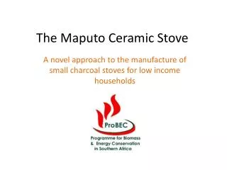 The Maputo Ceramic Stove