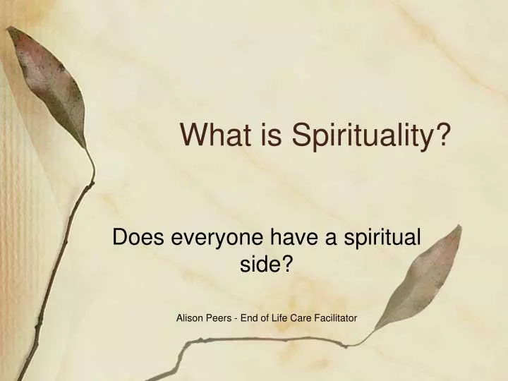what is spirituality