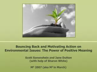 Bouncing Back and Motivating Action on Environmental Issues: The Power of Positive Meaning
