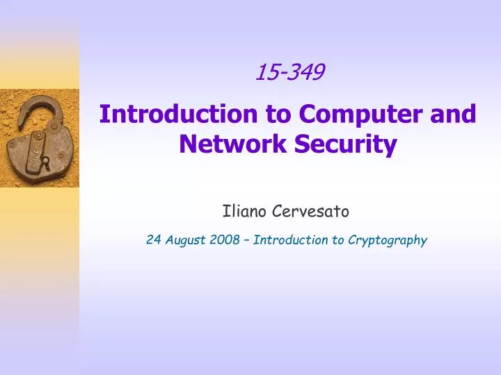 15 349 introduction to computer and network security