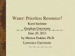 Water: Priceless Resource? - slide 1