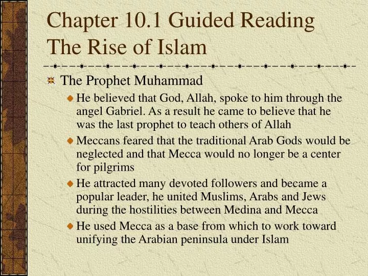 chapter 10 1 guided reading the rise of islam