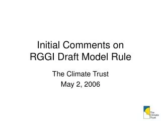 Initial Comments on RGGI Draft Model Rule